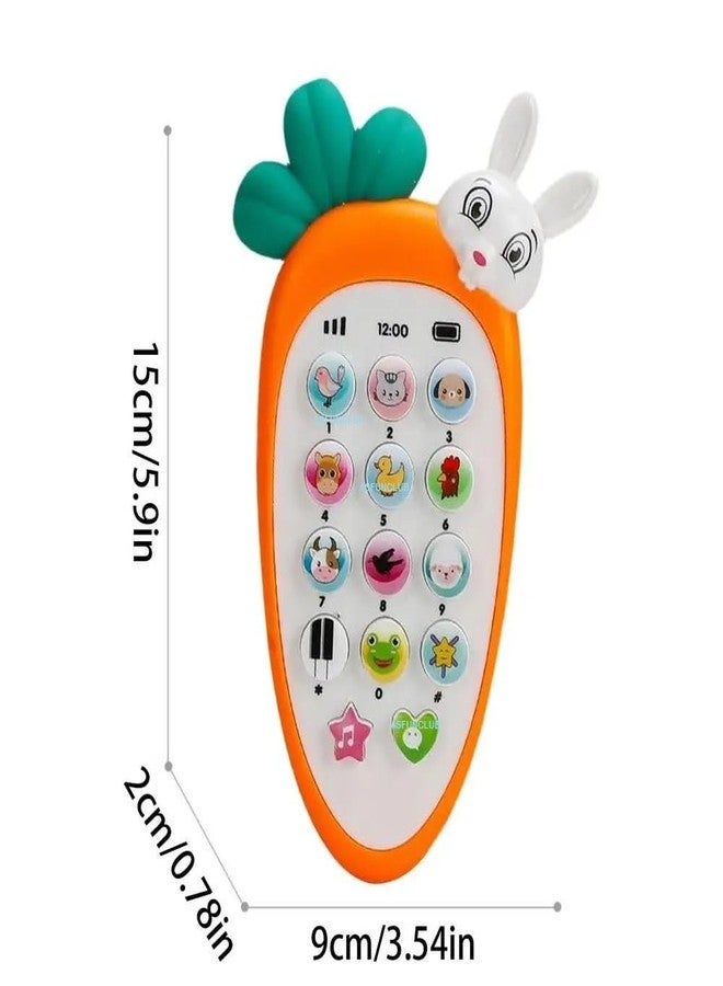 ASFunClub FunClub Radish Style Cute Rabbit Face Pretend Play Cell Phone Toy for Kids Toddlers with Music, Ringtones Lights-Birthday Party Favors and Gifts for Boy Sound Toys for Baby Toy Gift Toy_Multicolor,1Pc - Image 5